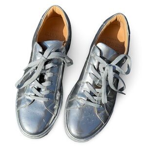 GREATS Metallic Silver Leather Sneakers – Women’s Size 9